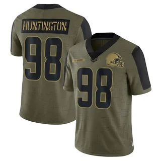 Adin Huntington Cleveland Browns Men's Limited 2021 Salute To Service Nike Jersey - Olive
