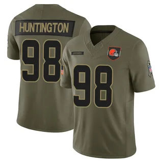 Adin Huntington Cleveland Browns Men's Limited 2025 Salute to Service Nike Jersey - Olive