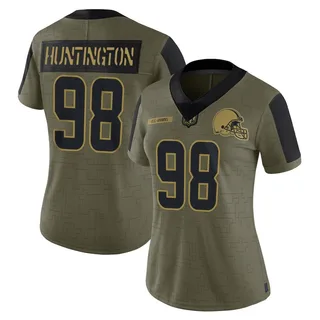 Adin Huntington Cleveland Browns Women's Limited 2021 Salute To Service Nike Jersey - Olive
