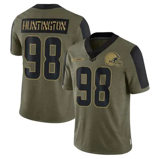 Adin Huntington Cleveland Browns Youth Limited 2021 Salute To Service Nike Jersey - Olive
