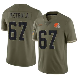 Ben Petrula Cleveland Browns Men's Limited 2022 Salute To Service Nike Jersey - Olive