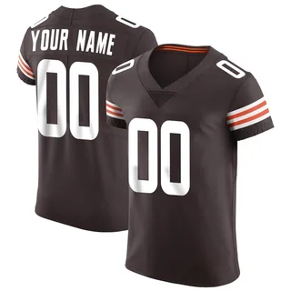 Custom Cleveland Browns Men's Elite Custom Vapor Nike Jersey - Brown