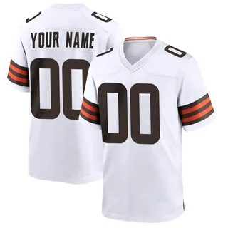 Custom Cleveland Browns Men's Game Custom Nike Jersey - White
