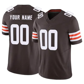 Custom Cleveland Browns Men's Limited Custom Vapor F.U.S.E. Nike Jersey - Brown
