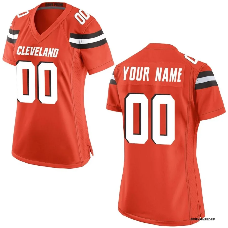 Custom Cleveland Browns Women's Game Custom Alternate Nike Jersey - Orange