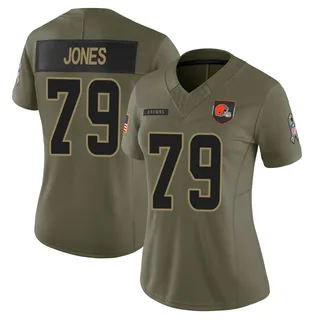 Dawand Jones Cleveland Browns Women's Limited 2025 Salute to Service Nike Jersey - Olive