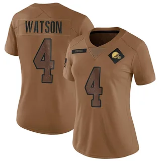 Deshaun Watson Cleveland Browns Women's Limited 2023 Salute To Service Nike Jersey - Brown