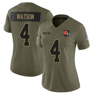 Deshaun Watson Cleveland Browns Women's Limited 2025 Salute to Service Nike Jersey - Olive