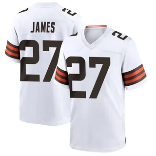 LaMareon James Cleveland Browns Men's Game Nike Jersey - White