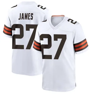 LaMareon James Cleveland Browns Youth Game Nike Jersey - White