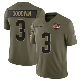 Marquise Goodwin Cleveland Browns Men's Limited 2025 Salute to Service Nike Jersey - Olive