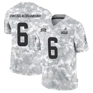 Men's Jeremiah Owusu-Koramoah Cleveland Browns Men's Limited Arctic Camo 2024 Salute to Service Nike Jersey