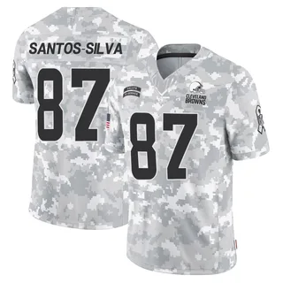 Men's Marcus Santos-Silva Cleveland Browns Men's Limited Arctic Camo 2024 Salute to Service Nike Jersey