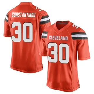 Nik Constantinou Cleveland Browns Men's Game Alternate Nike Jersey - Orange