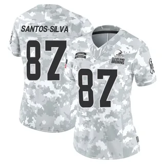 Women's Marcus Santos-Silva Cleveland Browns Women's Limited Arctic Camo 2024 Salute to Service Nike Jersey