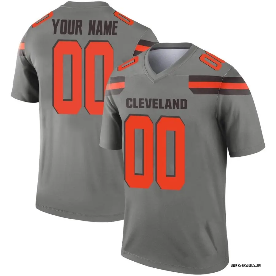 Youth Custom Cleveland Browns Youth Legend Custom Inverted Silver Nike ...