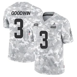 Youth Marquise Goodwin Cleveland Browns Youth Limited Arctic Camo 2024 Salute to Service Nike Jersey